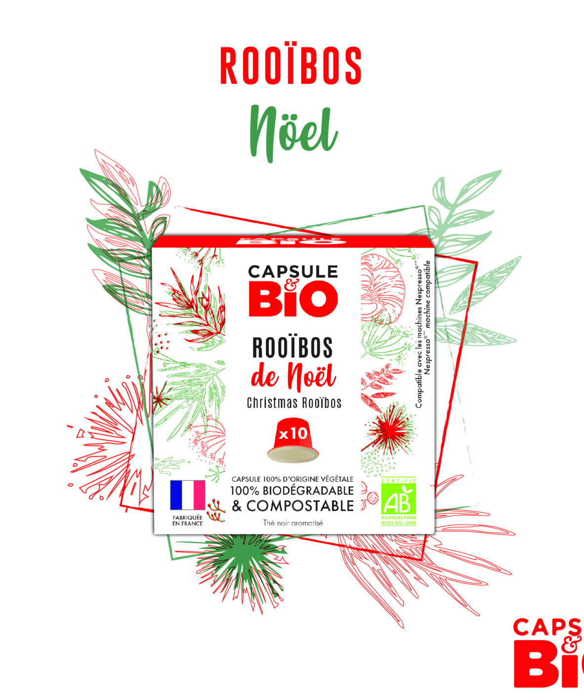 capsule rooibos noel bio capsule compatible nespresso biodégradable fabriquée en france