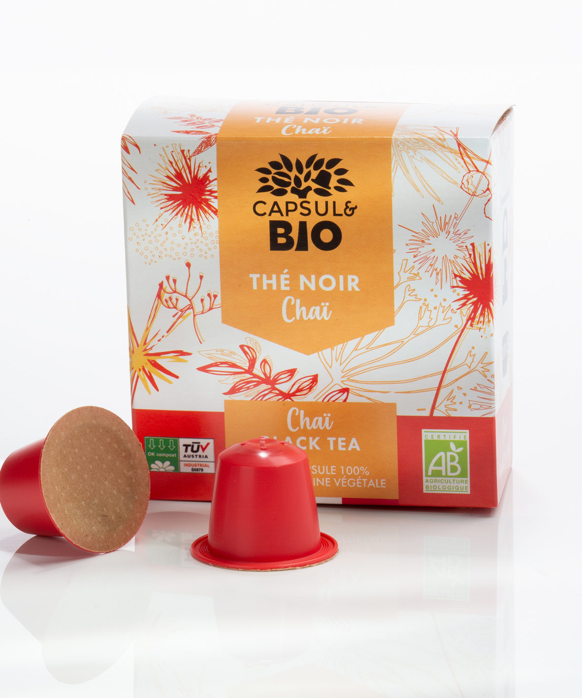 capsule thé noir de Chine Bio ChaÏ, compatible nespresso et 100% biodégradable, made in France