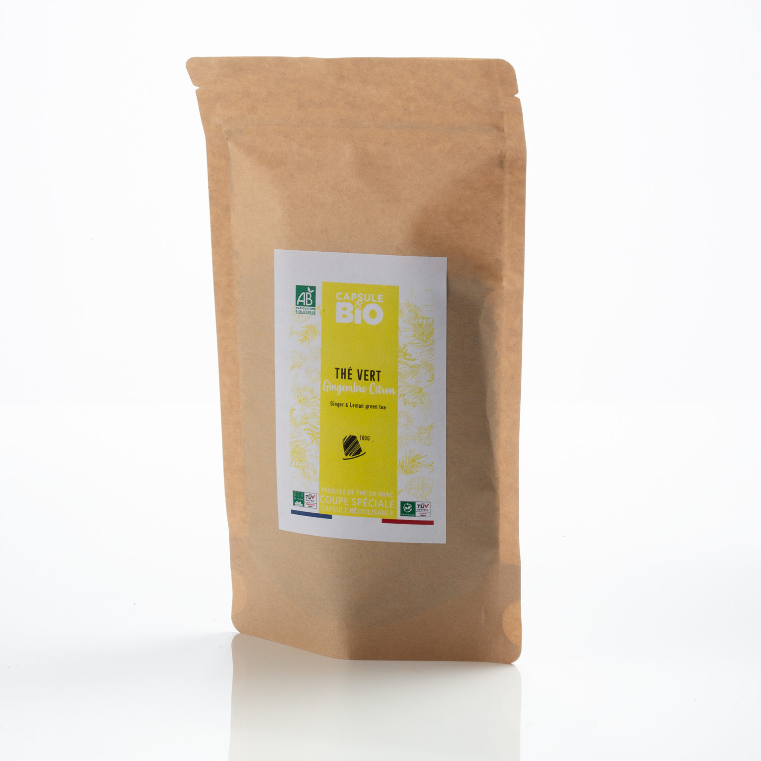 Capsulebio sachet thé vert en vrac recette thé vert gingembre citron